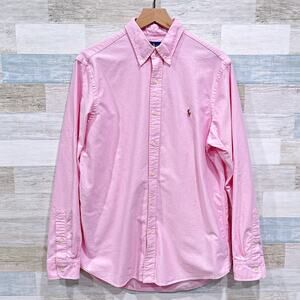 Ralph Lauren Classic Fit Oxford Shirt Pink Button Down Preppy Casual Mens Large